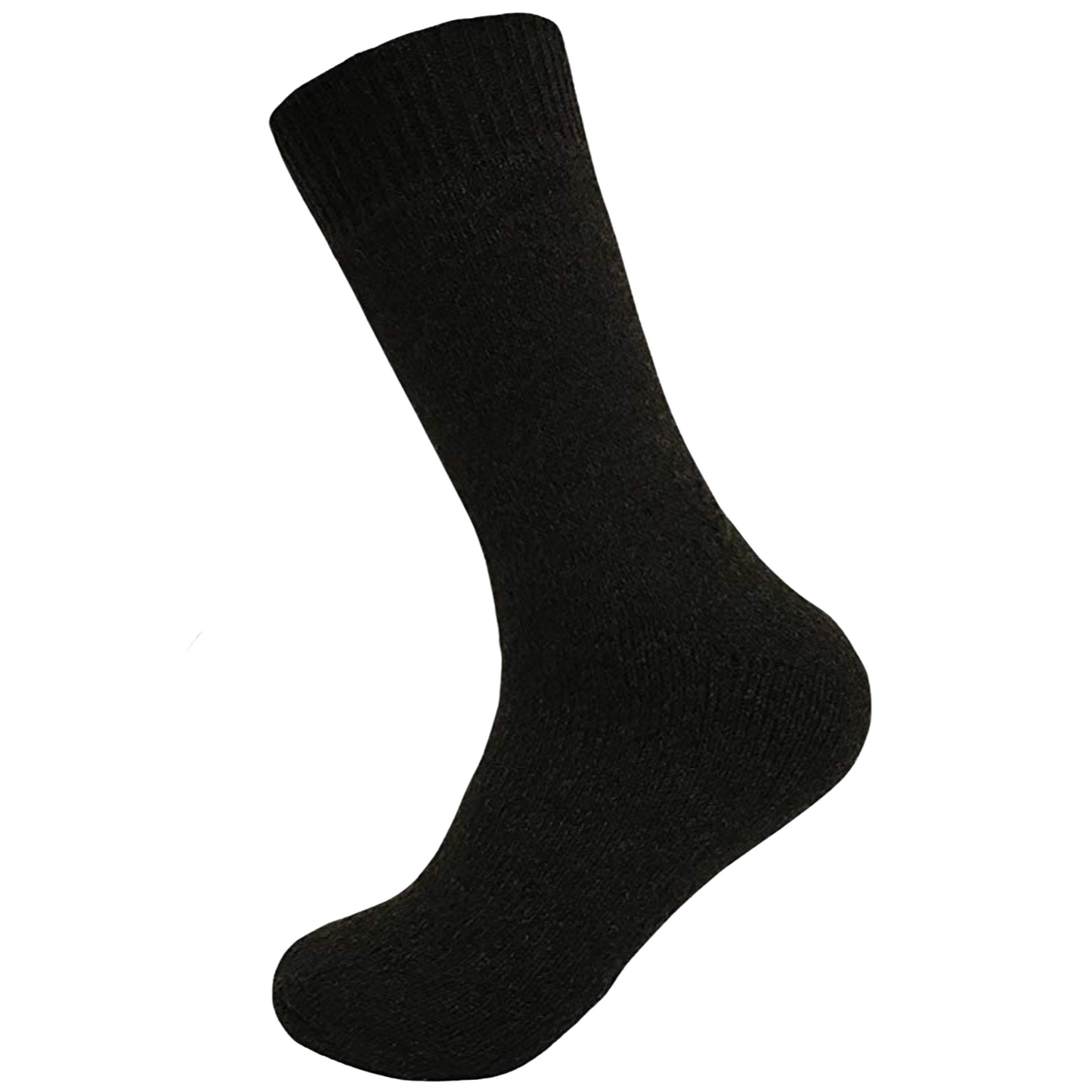 Merino Wool Mens Loose Top Thermal Socks Diabetic Comfort Circulation - 1 Pair - Black - 2-8