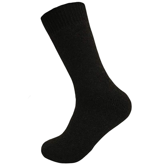 Merino Wool Mens Loose Top Thermal Socks Diabetic Comfort Circulation - 1 Pair - Black - 2-8