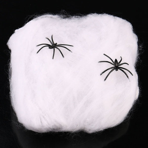 HALLOWEEN STRETCHABLE SPIDER WEB Spooky Decoration with Spiders Party Decor Ghost