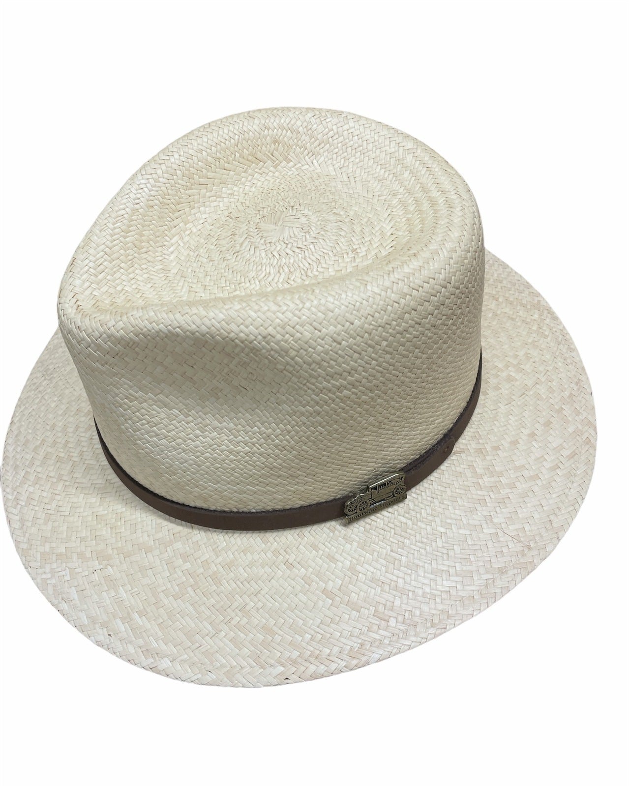 Hand Woven Panama Cooler Hat Summer Fedora Uncrushable Waterproof - Tan - Large (7 1/3 - 7 3/8)