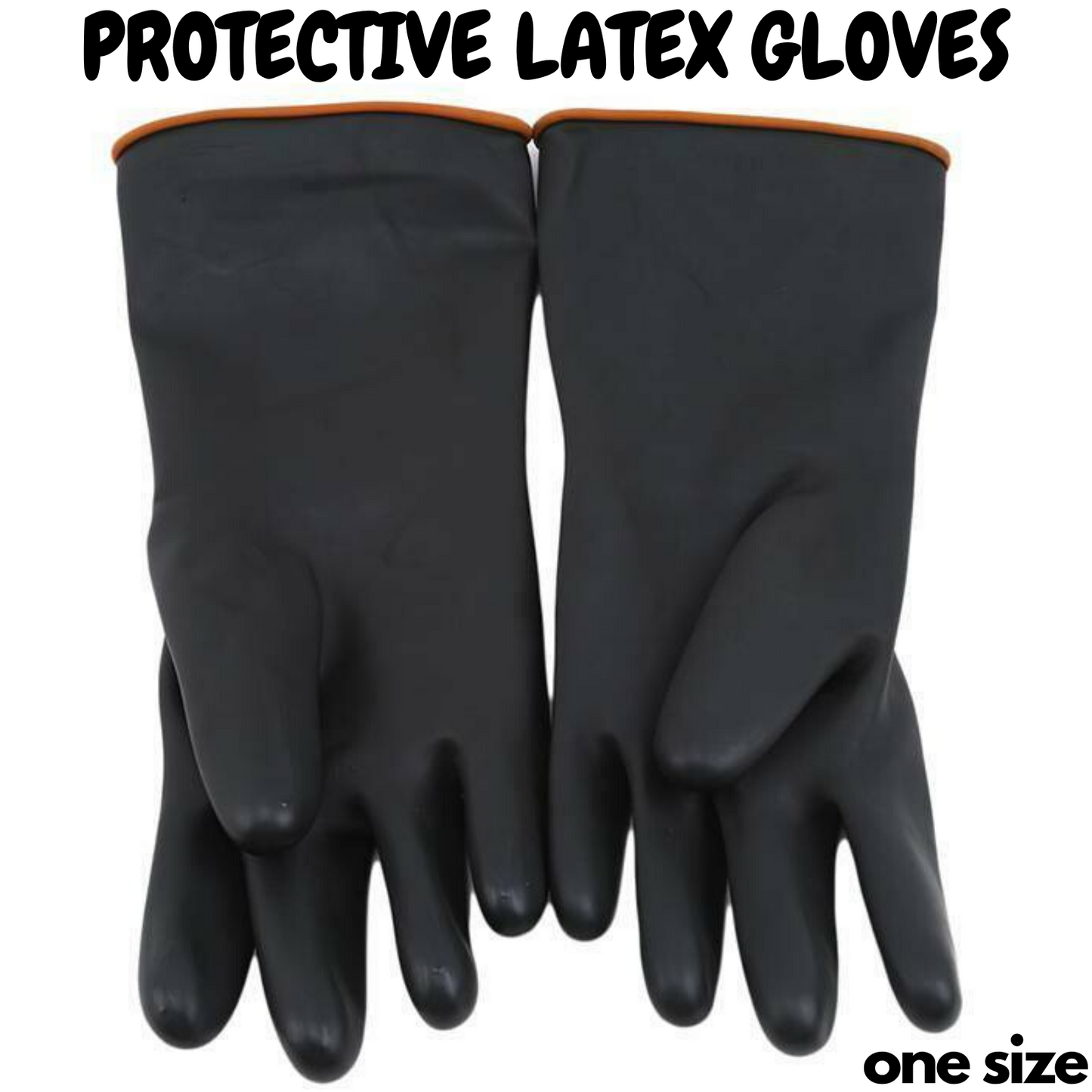 Latex Gloves Rubber PPE Industrial Anti Chemical Acid Heavy Duty Work