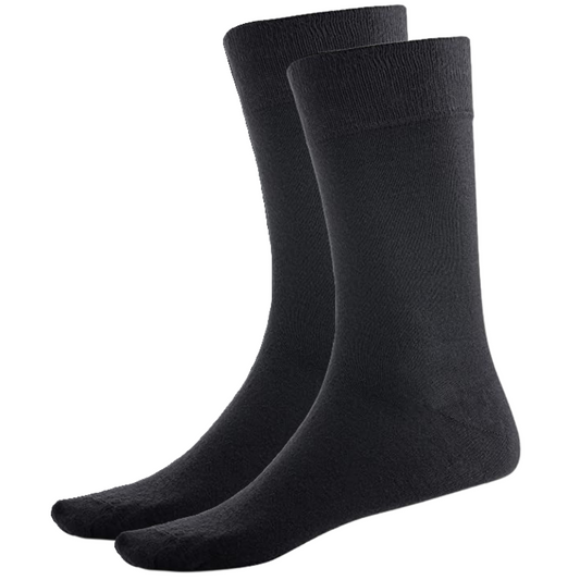 BAMBOO SOCKS Crew Natural Eco Healthy Enviro Unisex Work Anti-Bacterial Business - Black - 2-8