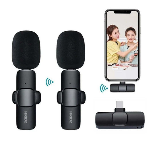 Hridz K9 Wireless Rechargeable 2 in 1 fast connection Microphone For fast connection Port Devices Recording Interview
