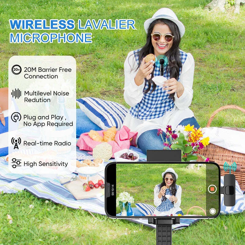Hridz K9 Wireless Rechargeable 1 in 1 Microphone For fast connection Port Devices Recording Interview