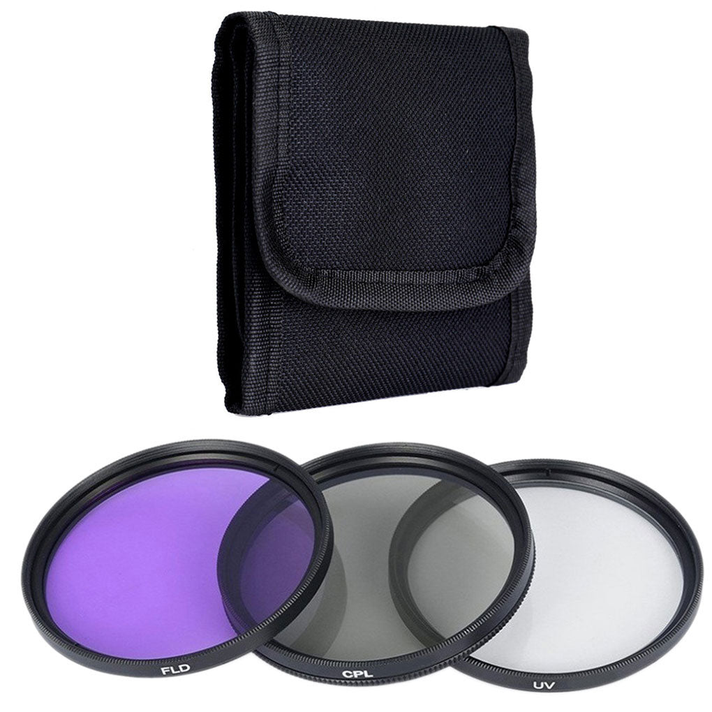 Hridz 3pcs UV CPL FLD Lens Filter Combo pack with Pouch for SLR Camera Colour Lens UV Filter - 49mm