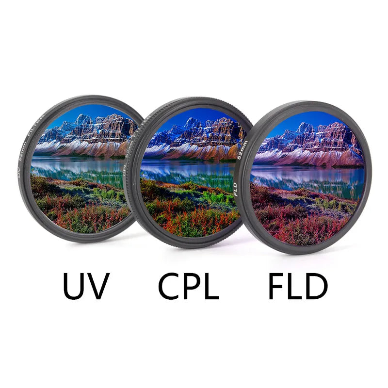 Hridz 3pcs UV CPL FLD Lens Filter Combo pack with Pouch for SLR Camera Colour Lens UV Filter - 52mm