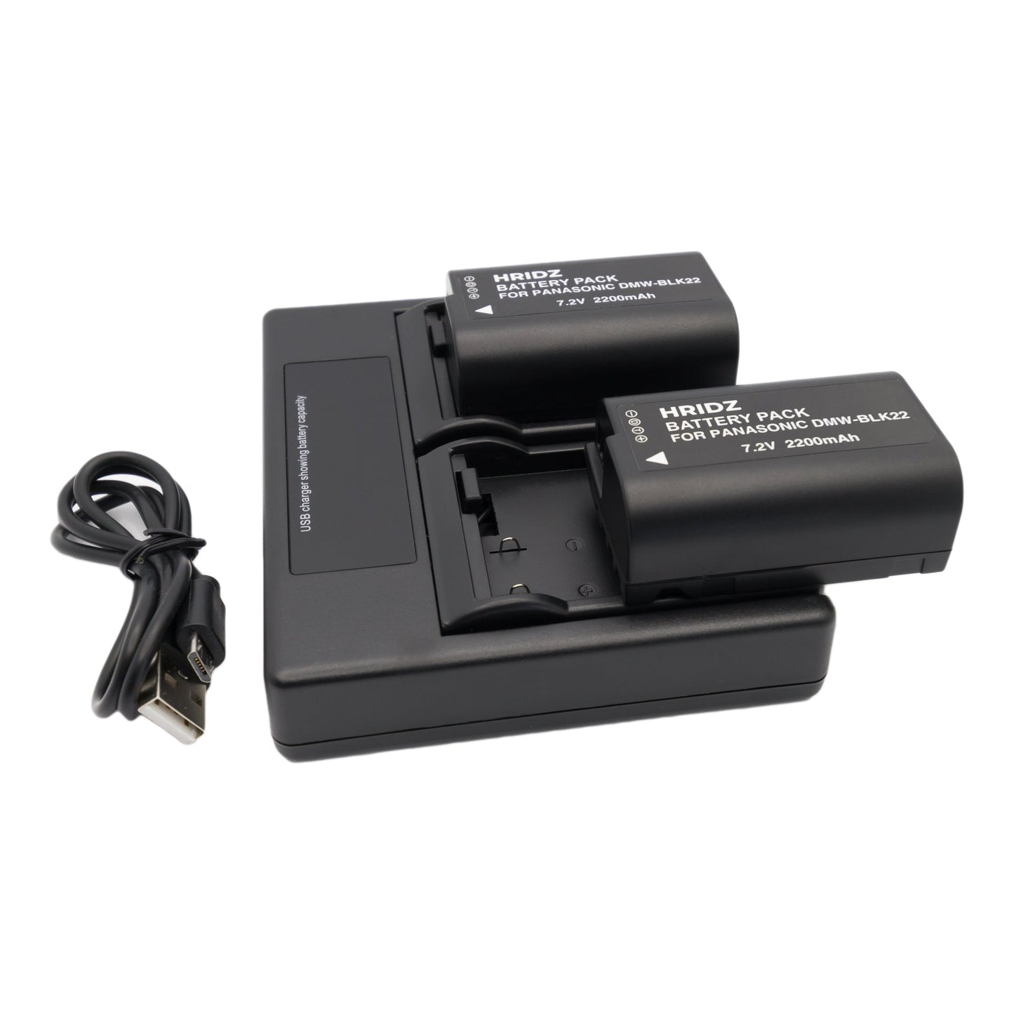 Hridz BLK22 Battery and Dual charger pack for Panasonic DMW-BLK22 LUMIX DSLR - combo-pack