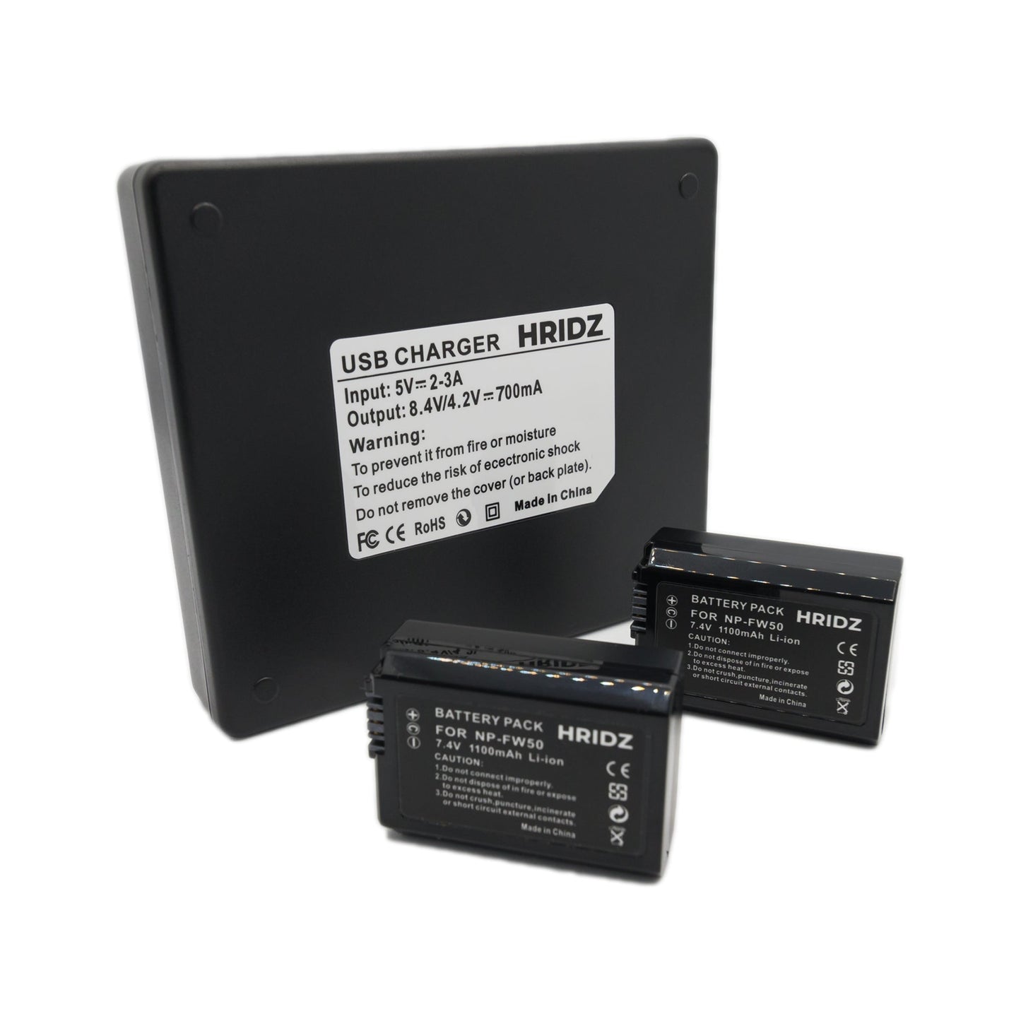 Hridz NP-FW50 Battery & Charger Pack for Sony NP-FW50 and SLT-A33,A35,A37,A55V, DSC-RX10