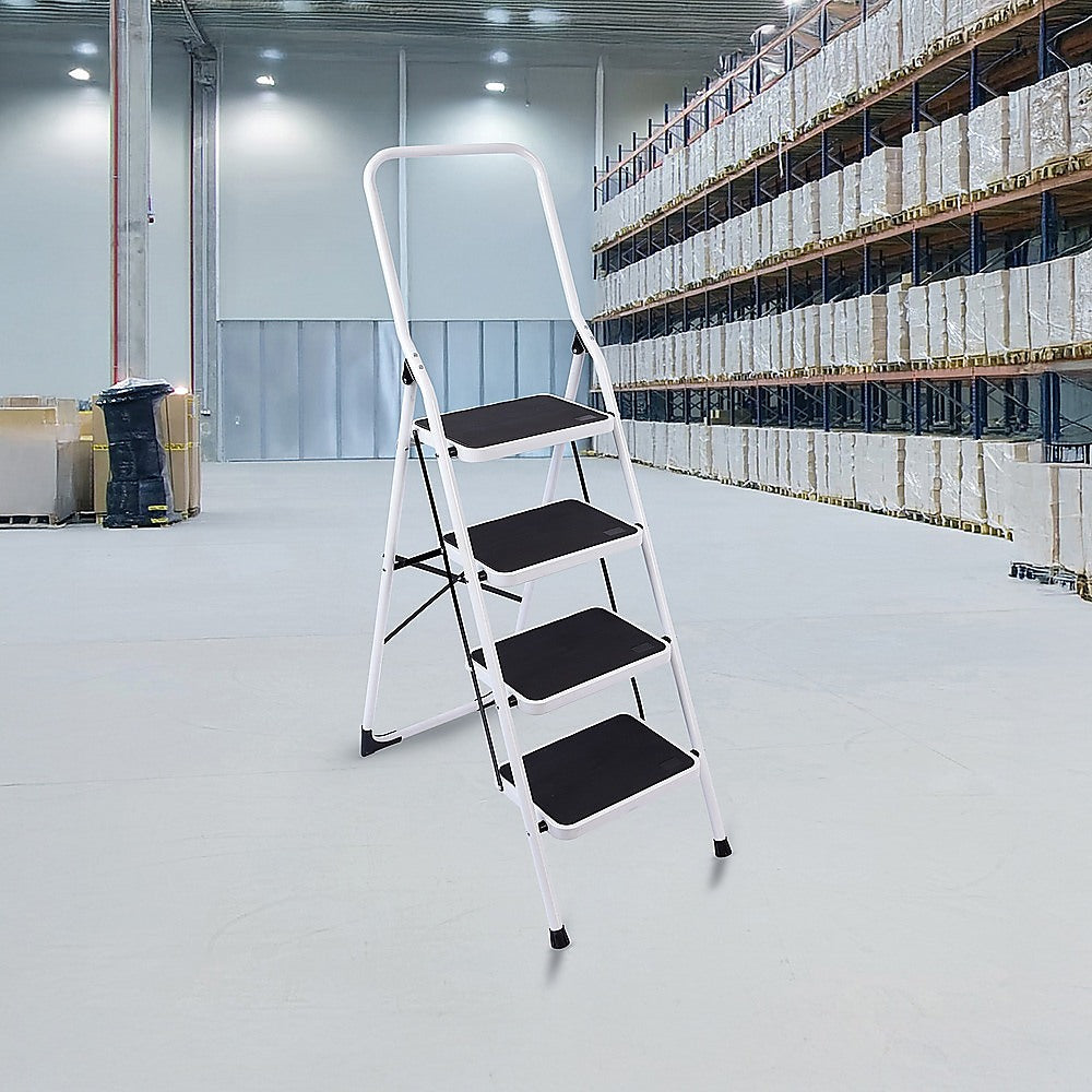 Foldable Non Slip 4 Step Steel Ladder