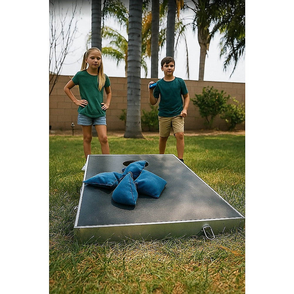 Bean Bag Toss Cornhole Game Set Aluminium Frame Portable Design