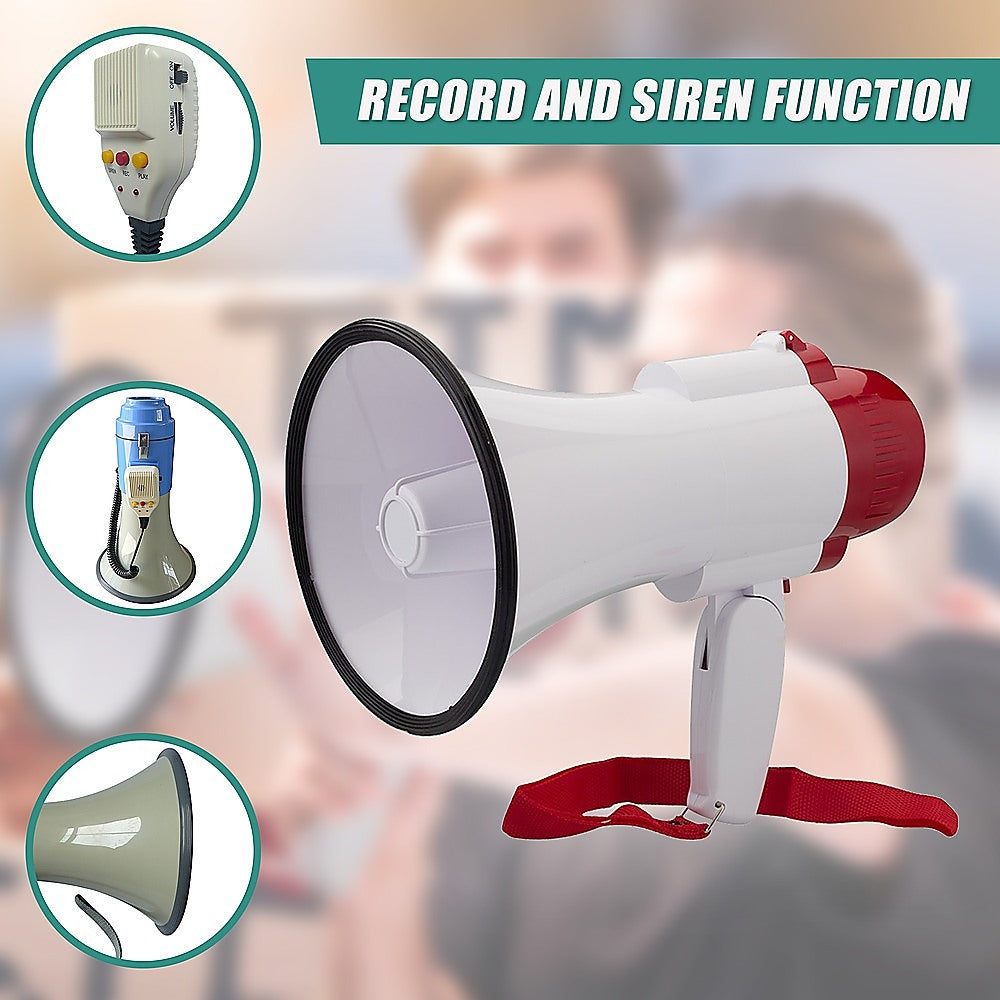 Audio Megaphone 25Watt Bull Horn with Siren