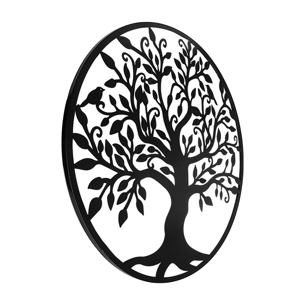 Black Tree of Life Wall Art Hanging Metal Iron Sculpture Garden 60cm