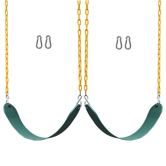 2 Pack Swings Seats Heavy Duty 66 Chain Plastic Coated Playground Swing