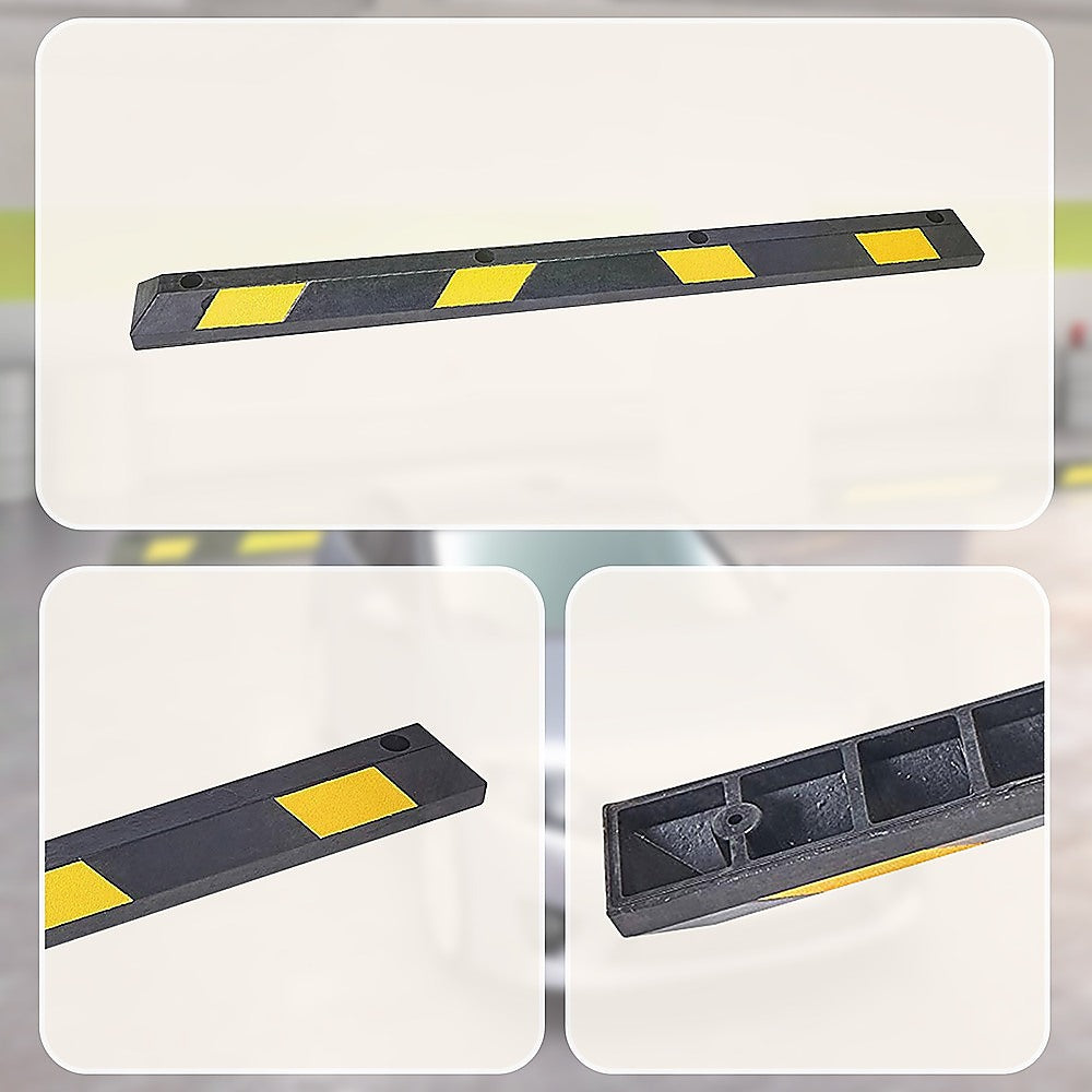 180cm Heavy Duty Rubber Curb Parking Guide Wheel Driveway Stopper Reflective Yellow