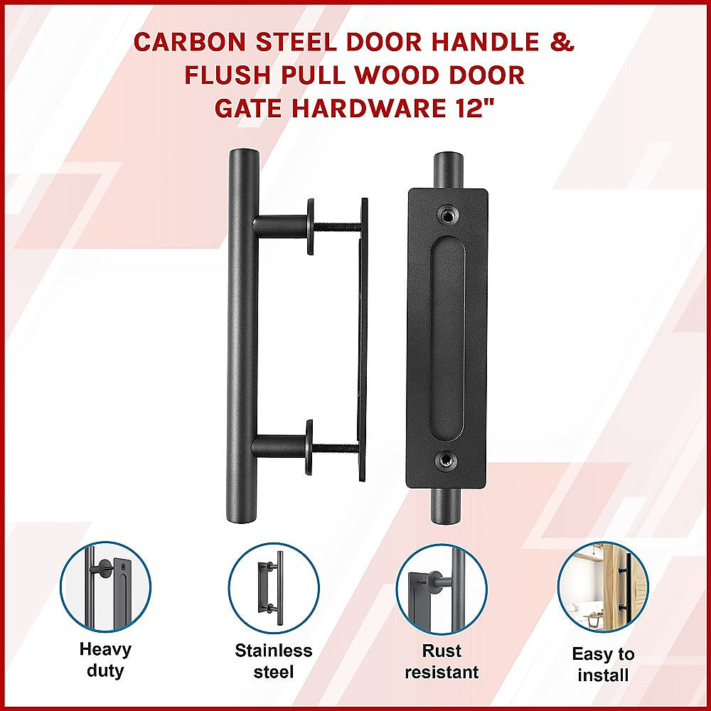 Carbon Steel Door Handle & Flush Pull Wood Door Gate Hardware 12