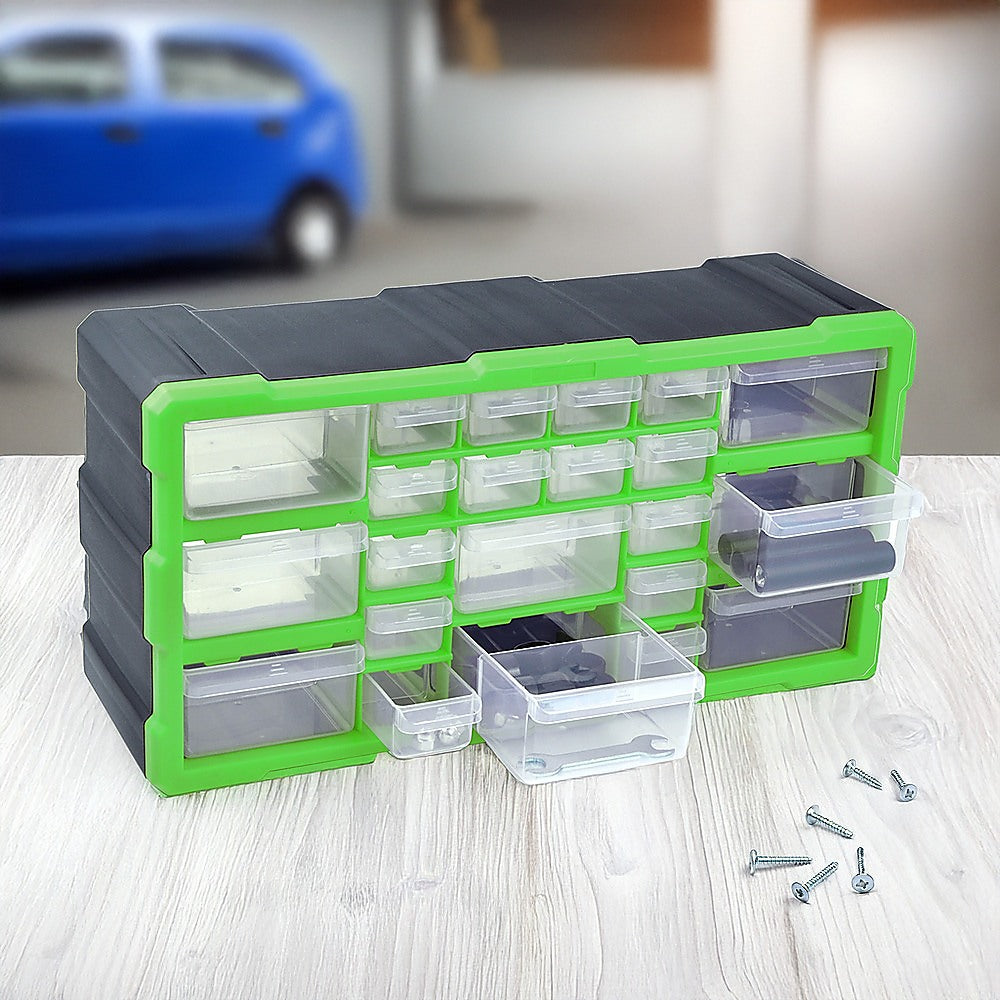 22 Multi Drawer Parts Storage Cabinet Unit Organiser Home Garage Tool Box