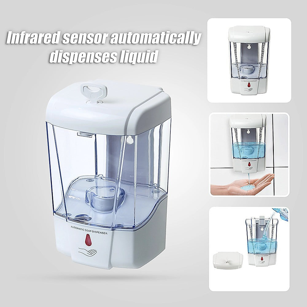 Automatic Liquid Soap/Alcohol Sanitizer Dispenser 700ML Hands-Free Sensor Wall