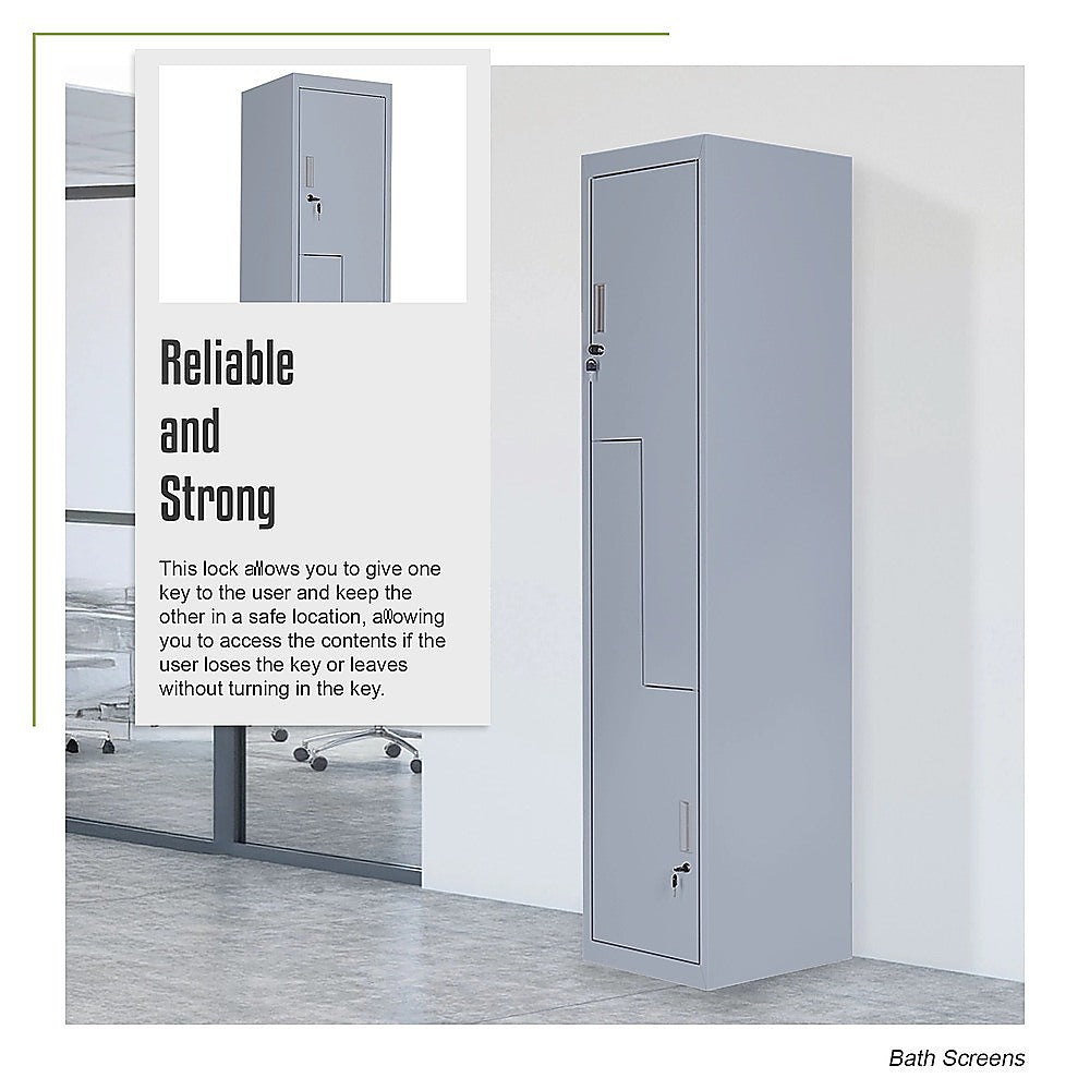 Grey Two-Door L-shaped Office Gym Shed Storage Lockers