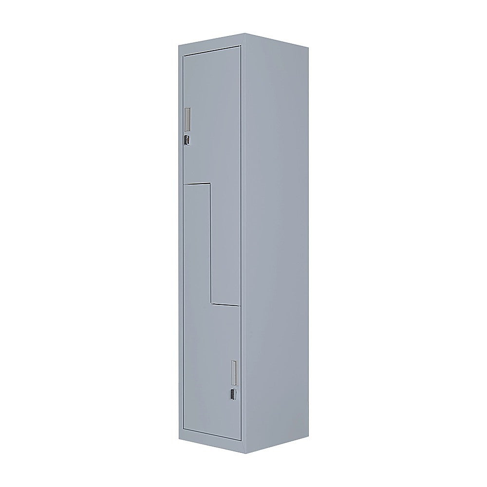 Grey Two-Door L-shaped Office Gym Shed Storage Lockers
