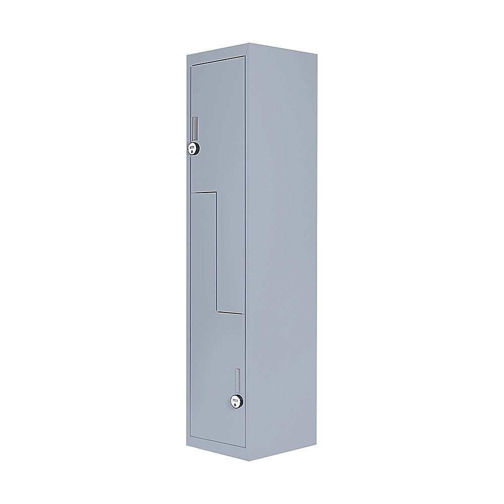 Grey Two-Door L-shaped Office Gym Shed Storage Lockers
