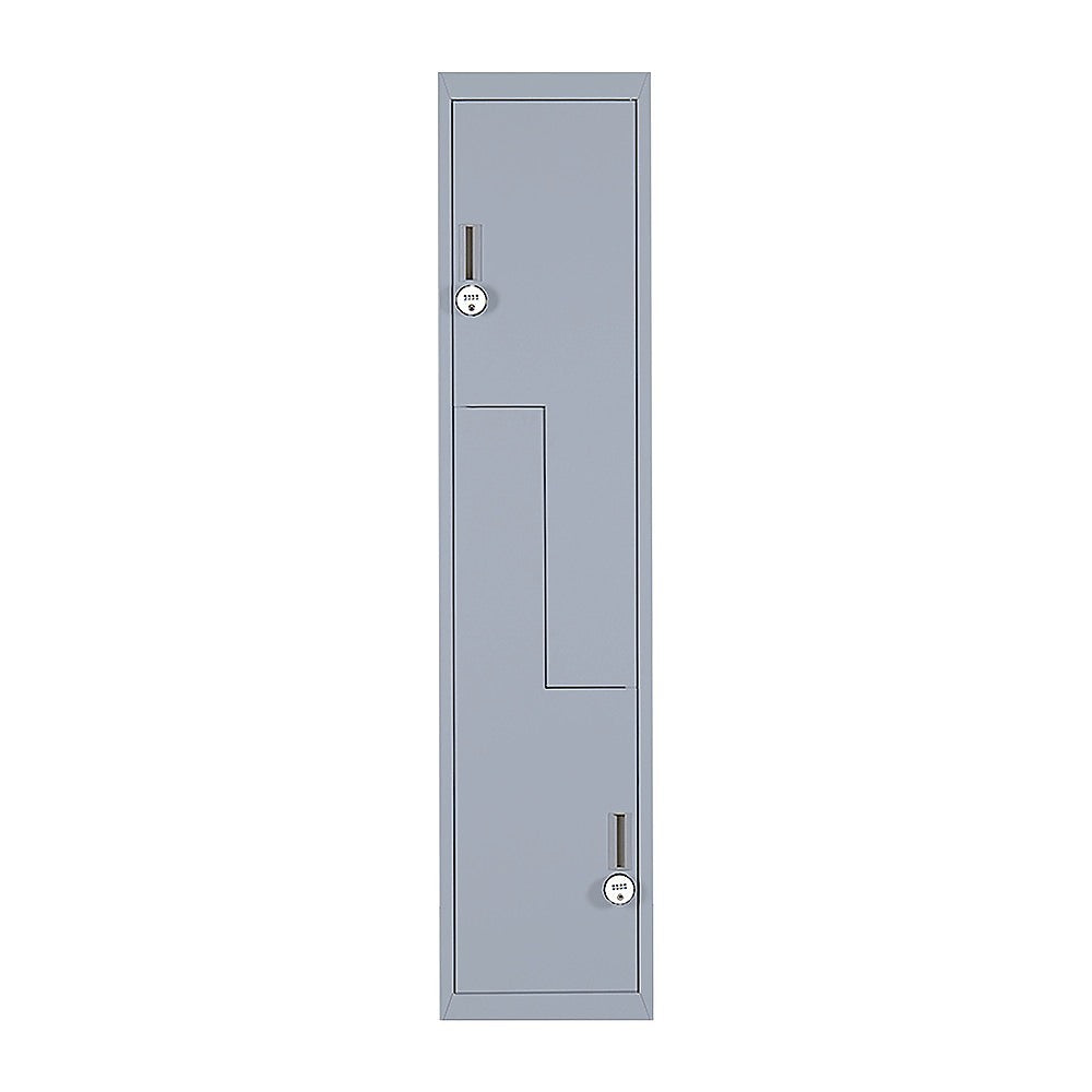 Grey Two-Door L-shaped Office Gym Shed Storage Lockers
