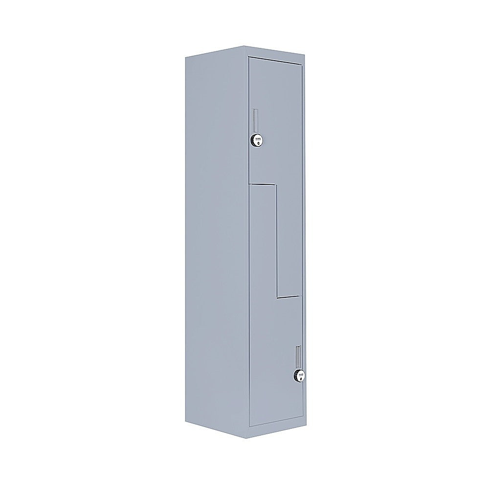 Grey Two-Door L-shaped Office Gym Shed Storage Lockers
