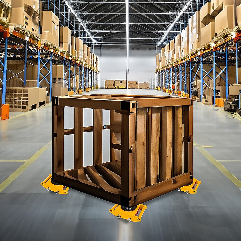 Heavy Duty Machine Dolly Skate Machinery Roller Mover Cargo Trolley 6T