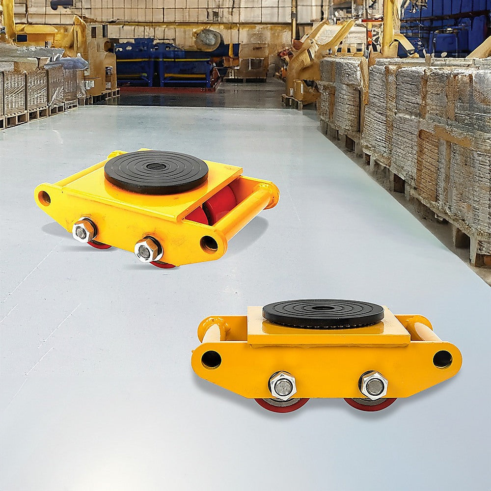 Heavy Duty Machine Dolly Skate Machinery Roller Mover Cargo Trolley 6T