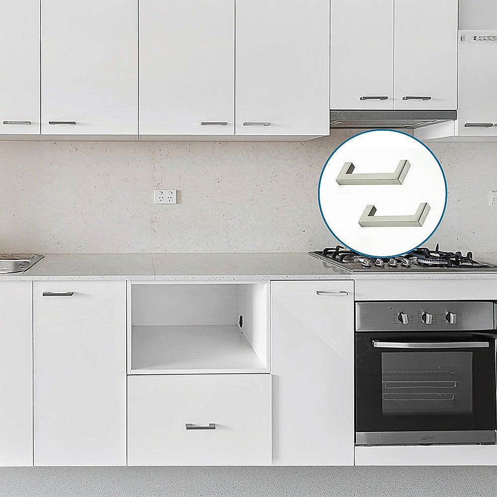 Brushed Nickel Stainless Steel Kitchen Cabinet Square Drawer Pull Door Handles 15-Pack