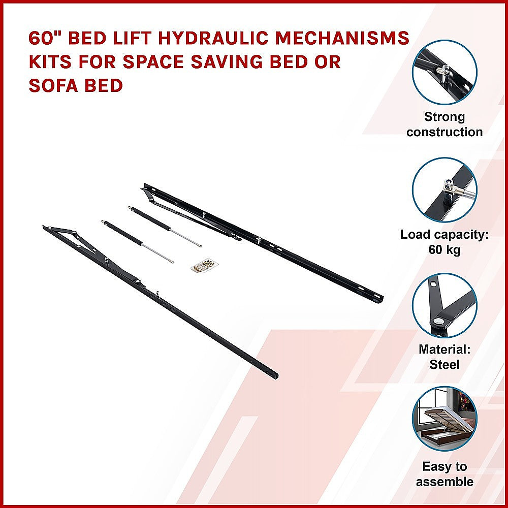 60 Bed Lift Hydraulic Mechanisms Kits For Space Saving Bed or Sofa Bed