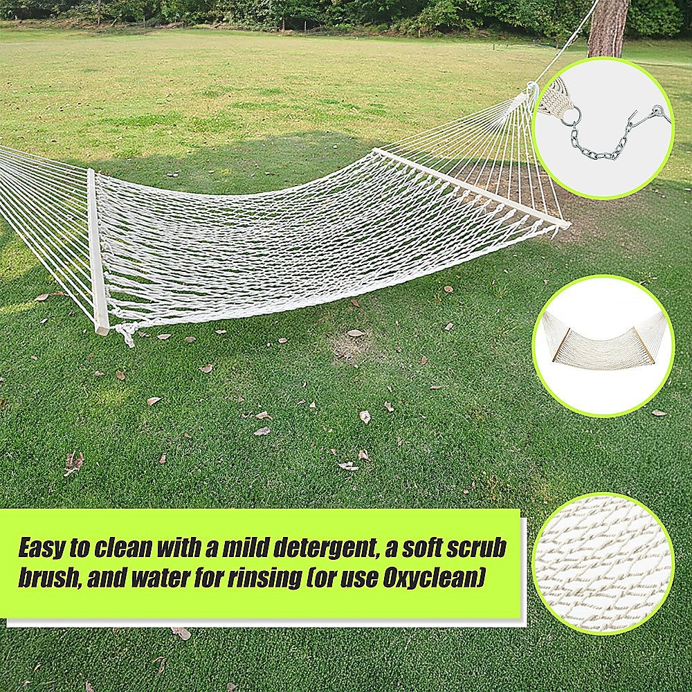 4m Traditional Cotton Rope Hammock with Hanging Hardware