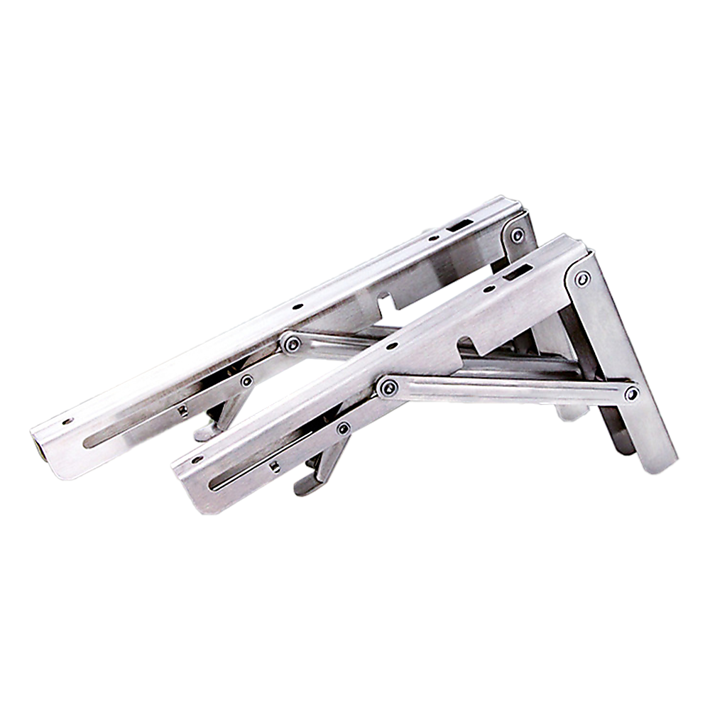 2x 10 Stainless Steel Folding Table Bracket Shelf Bench 50kg Load Heavy Duty