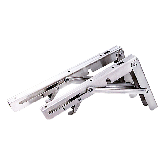 2x 10 Stainless Steel Folding Table Bracket Shelf Bench 50kg Load Heavy Duty