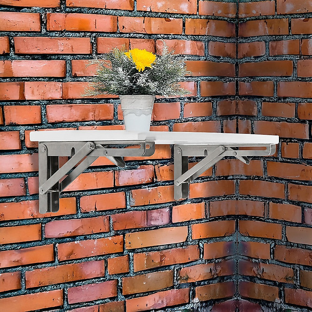 2x 20 Stainless Steel Folding Table Bracket Shelf Bench 50kg Load Heavy Duty