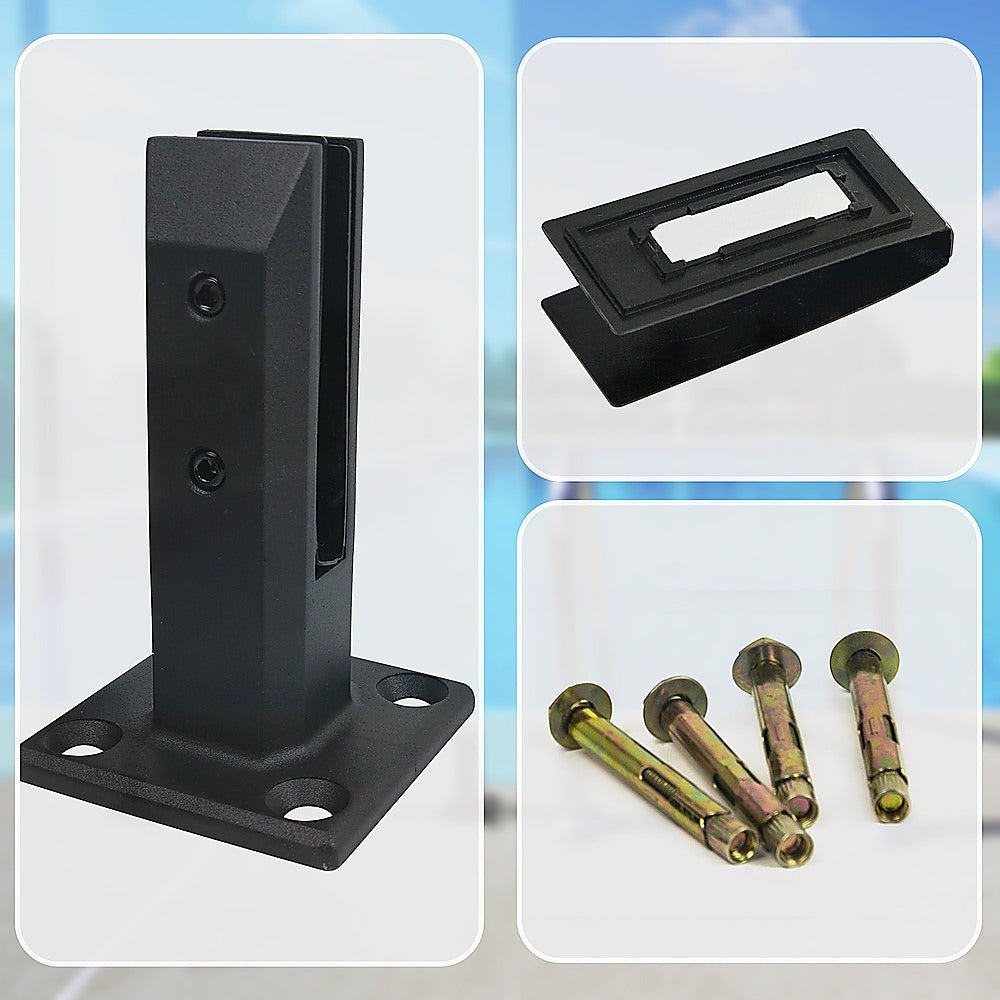 Balustrade Black Glass Clamp 304 Stainless Spigot Pool Fencing Fence