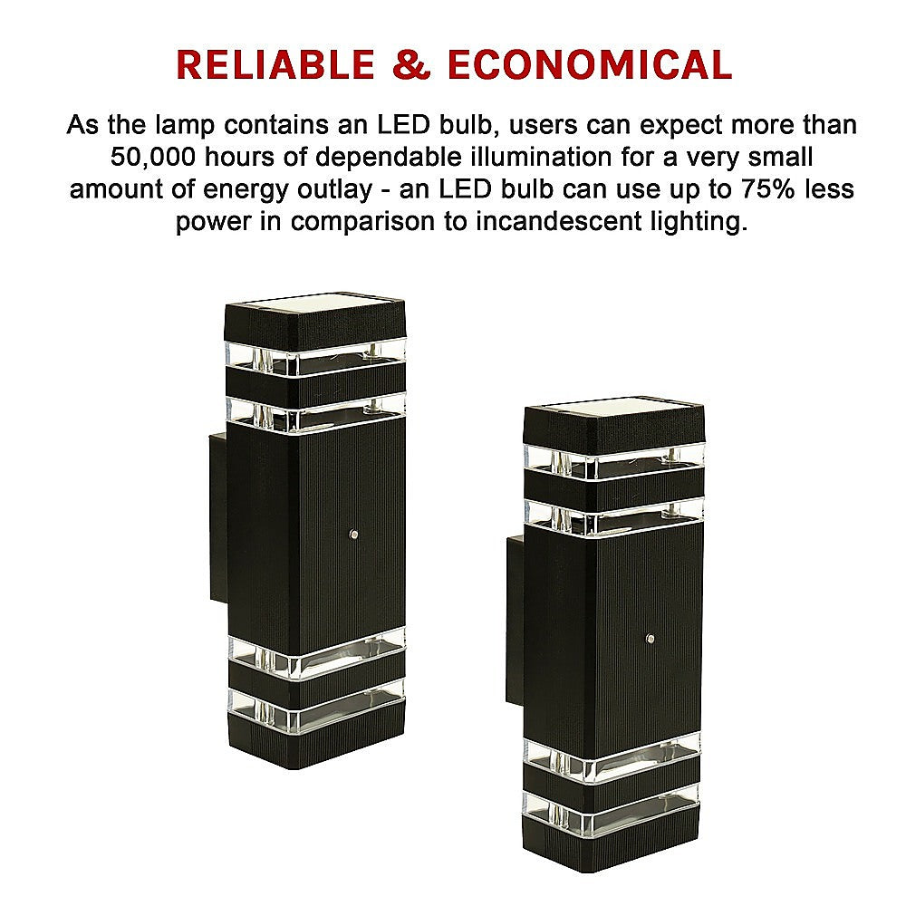 Modern 12 LED Up Down Wall Light dual Lamp Fixtures Outdoor Dusk to Dawn Sensor