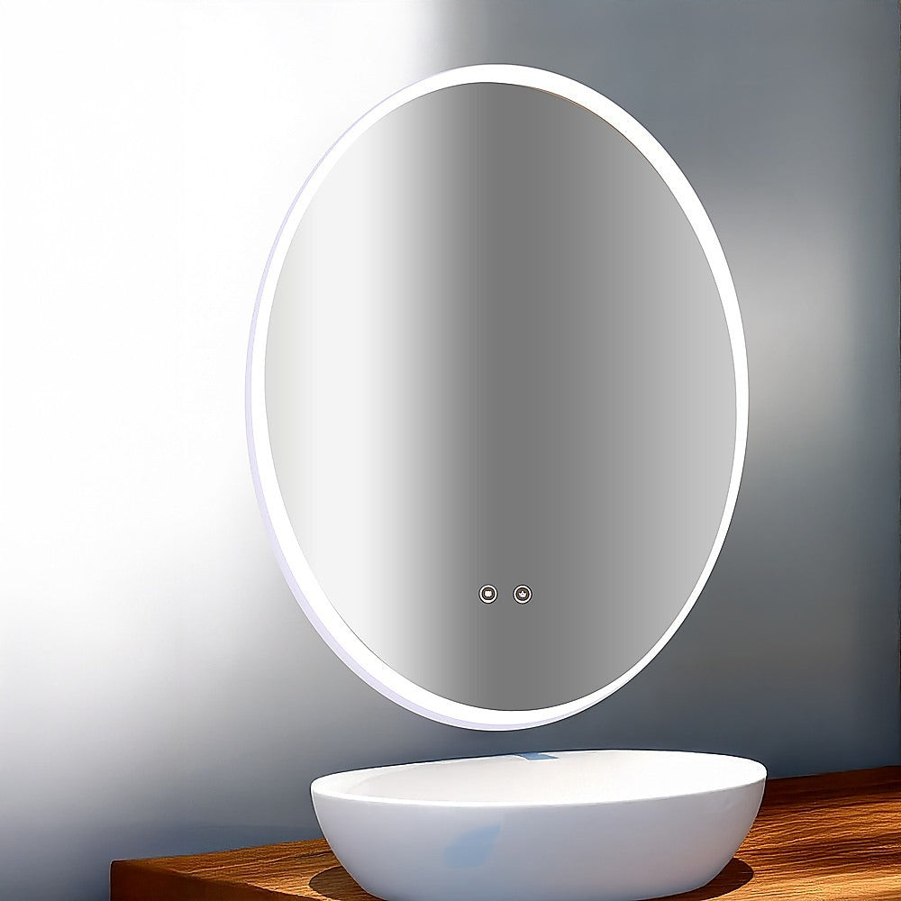 Oval Mirror LED Anti-Fog Illuminated Bathroom Living Room