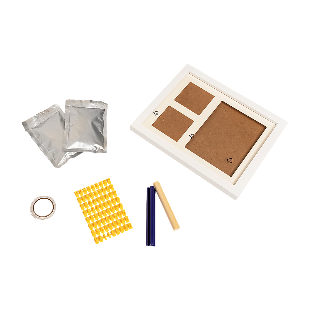 Baby Hand & Foot Print Clay Cast Kit Photo Picture Frame Christening Gift