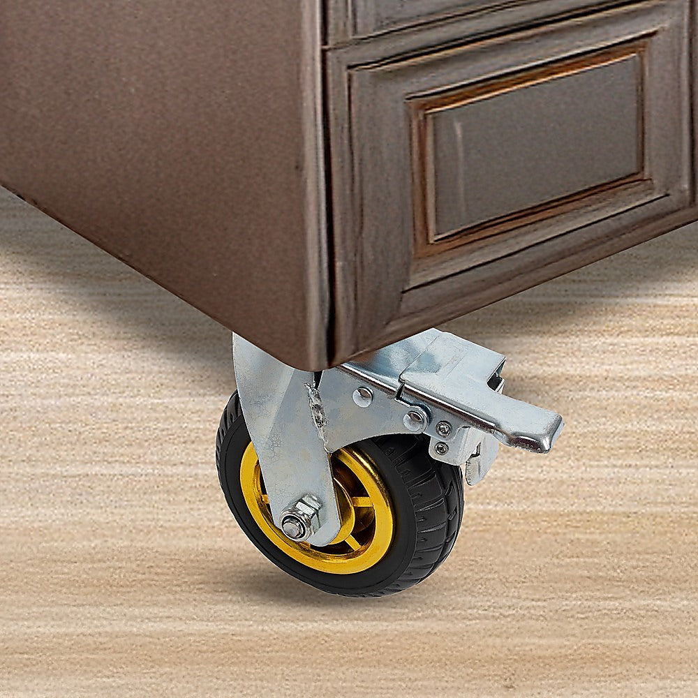 Castor Wheels 4 x 6 150mm Swivel Silent Caster 2 Brakes 800KG