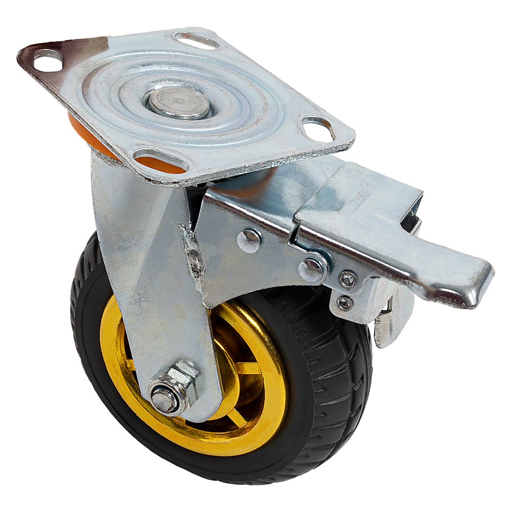Castor Wheels 4 x 6 150mm Swivel Silent Caster 2 Brakes 800KG