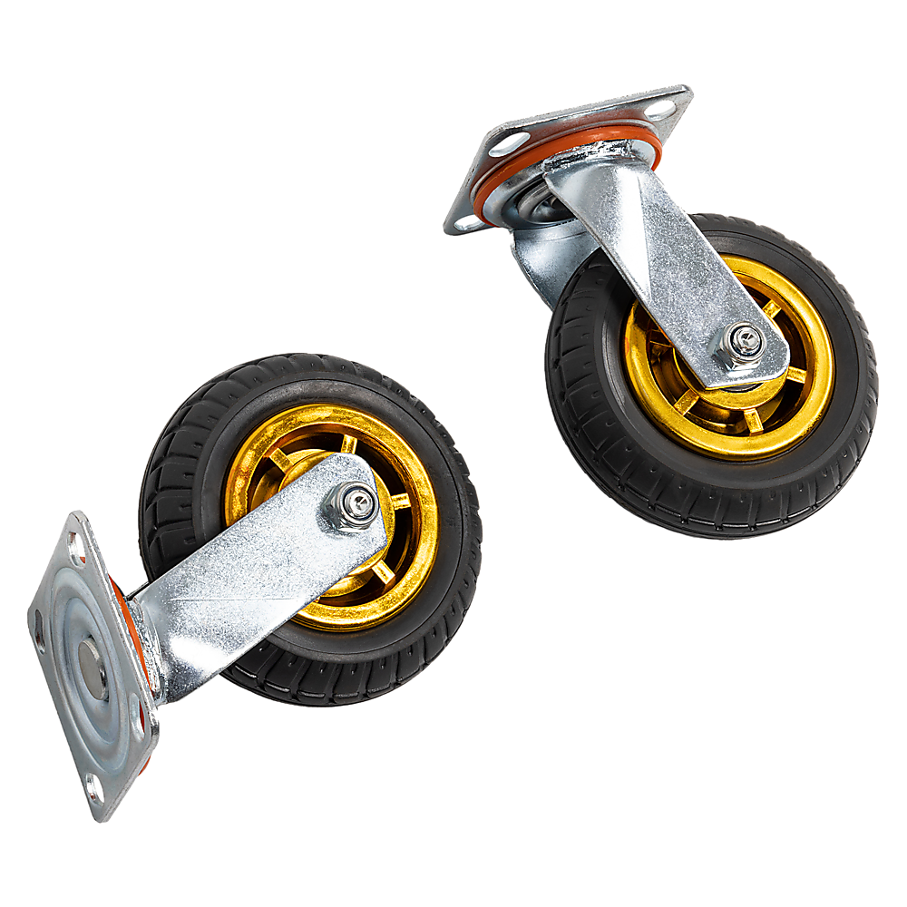 Castor Wheels 4 x 6 150mm Swivel Silent Caster 2 Brakes 800KG