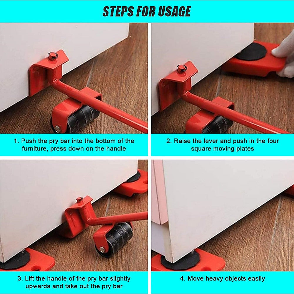 4 X All-purpose Dolly Plastic Heavy Duty Furniture Mover Slider Set