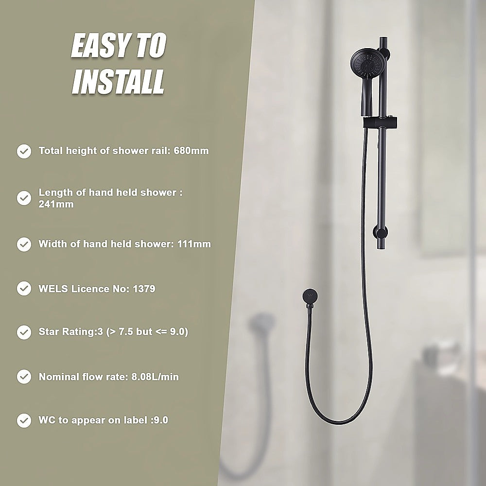 Hand Held Shower Rail Soap Dish Bathroom Set