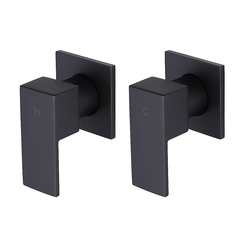 Bathroom Shower Bath Hot and Cold Square Mixer WATERMARK Certified in Black
