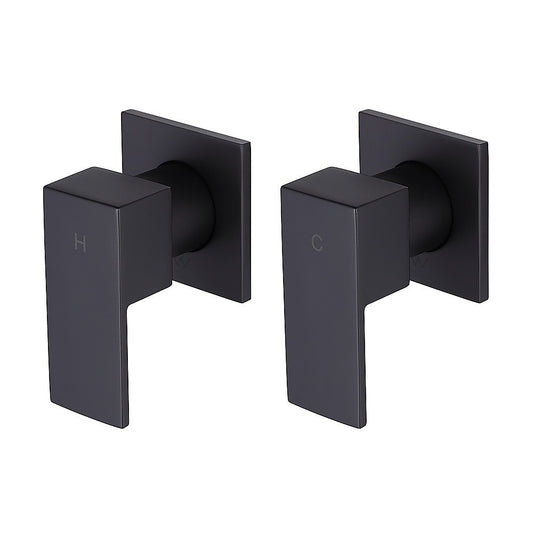 Bathroom Shower Bath Hot and Cold Square Mixer WATERMARK Certified in Black