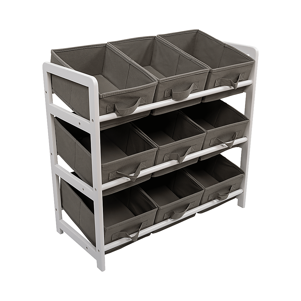 Kids Toy Box Storage Unit Drawers Childrens Bedroom Shelf Baby Nursery Furniture Grey