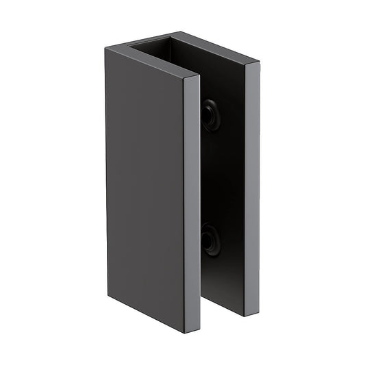 70cm Frameless Glass Bath Screen with Brackets - Black