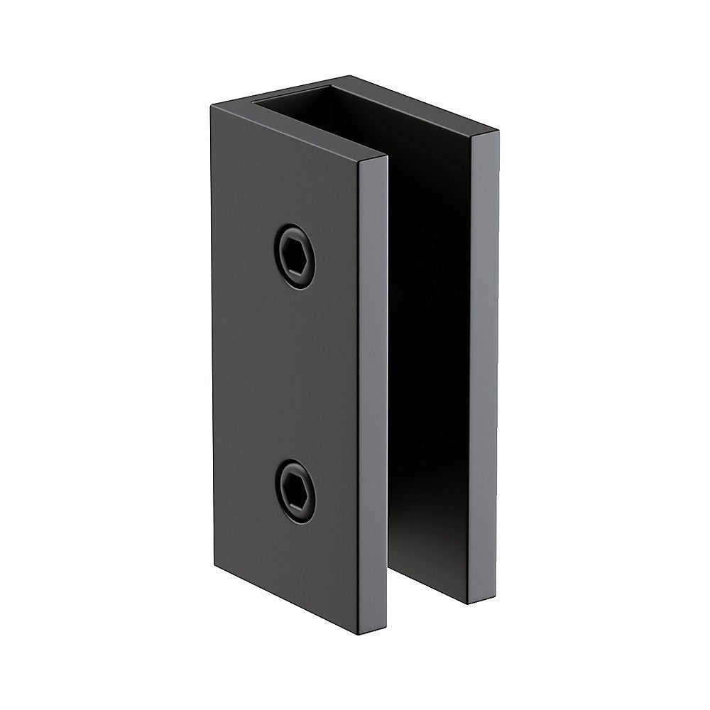 70cm Frameless Glass Bath Screen with Brackets - Black