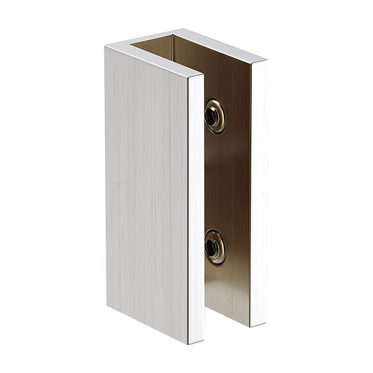 70cm Frameless Glass Bath Screen with Brackets - Nickel