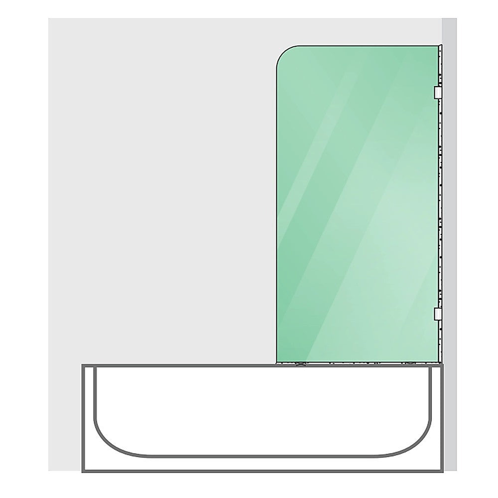 70cm Frameless Glass Bath Screen with Brackets - Nickel